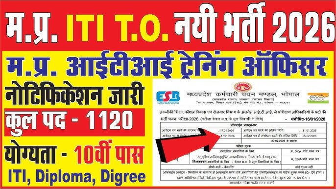 MP ITI Training Officer Recruitment